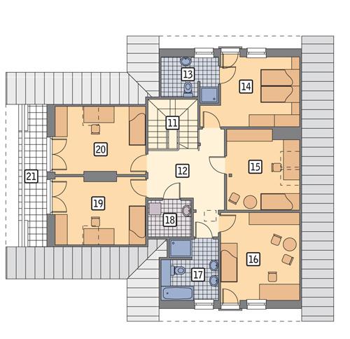 Rzut poddasza POW. 118,0 m²