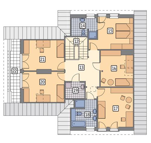 Rzut poddasza POW. 118,0 m²