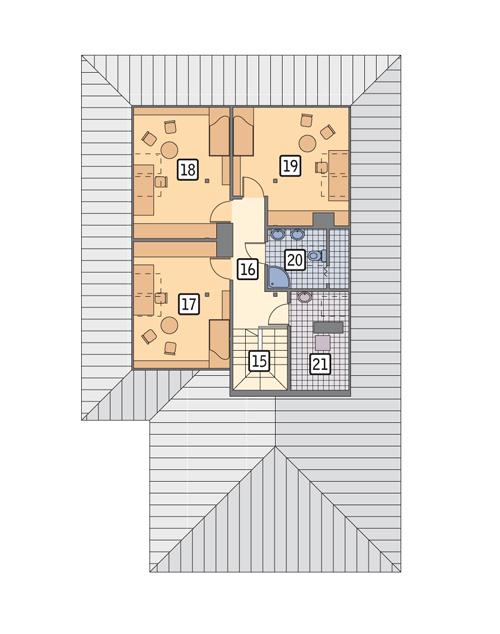 Rzut poddasza POW. 87,0 m²