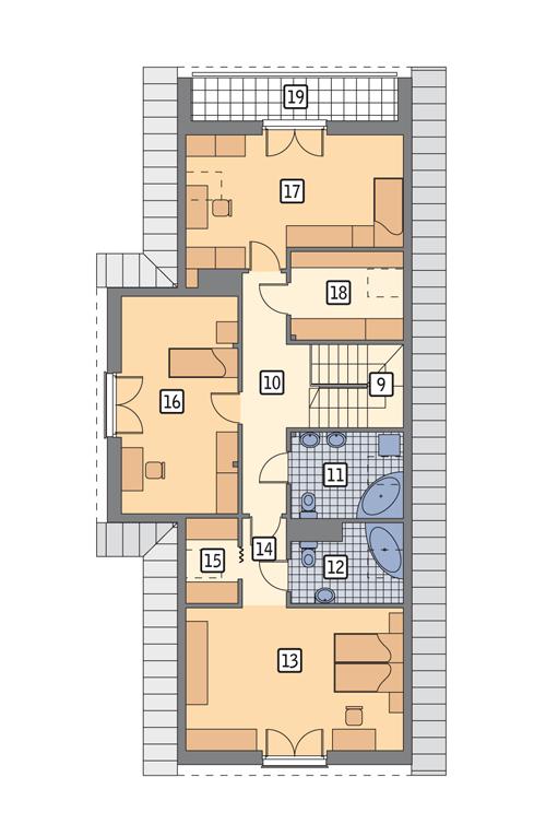 Rzut poddasza POW. 113,6 m²