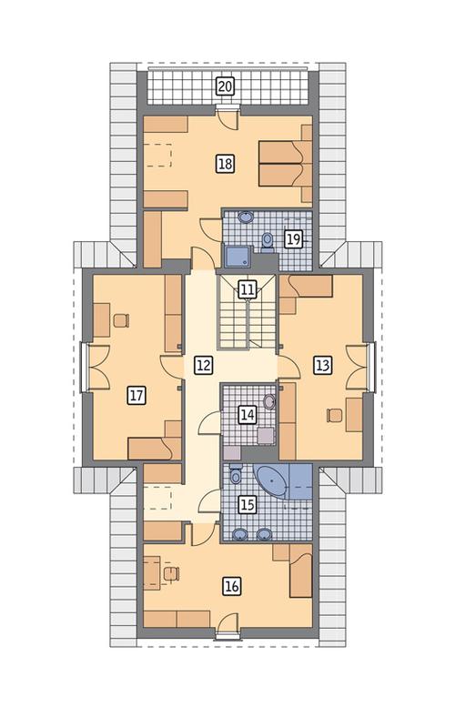 Rzut poddasza POW. 132,3 m²