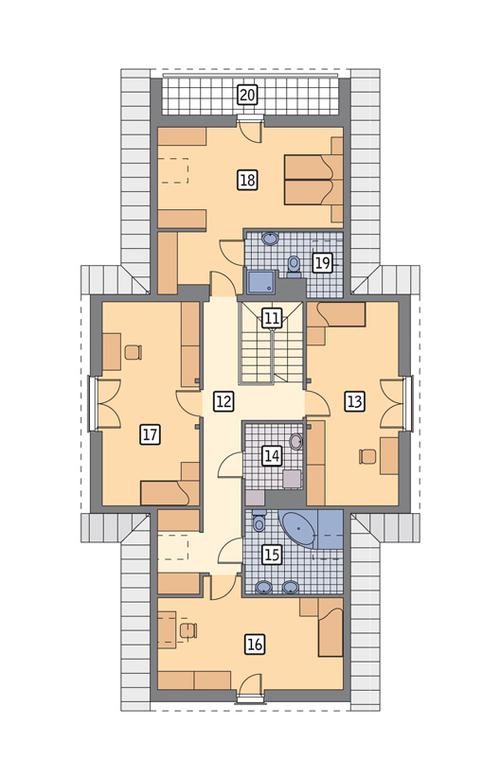 Rzut poddasza POW. 132,3 m²