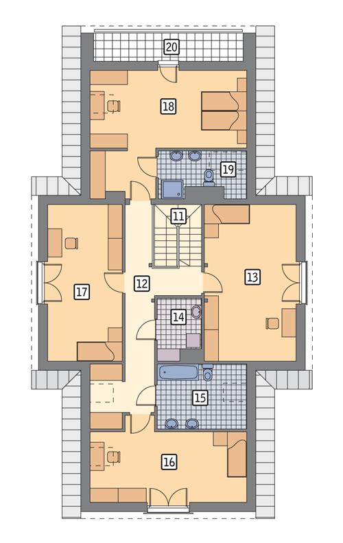 Rzut poddasza POW. 144,8 m²