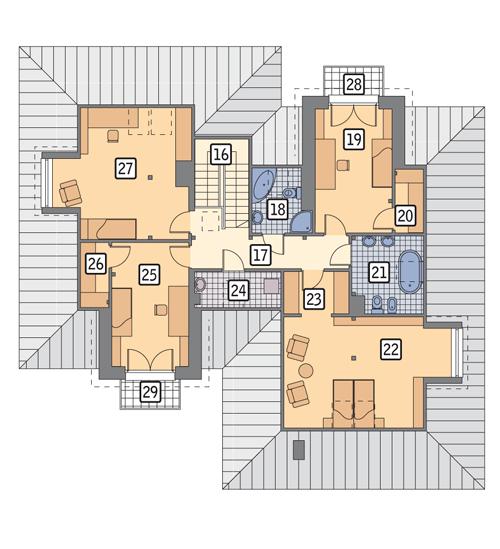 Rzut poddasza POW. 130,5 m²