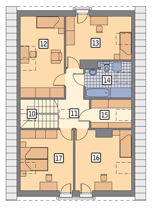 Rzut poddasza POW. 87,4 m²