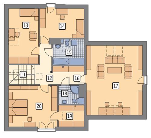 Rzut poddasza POW. 127,8 m²