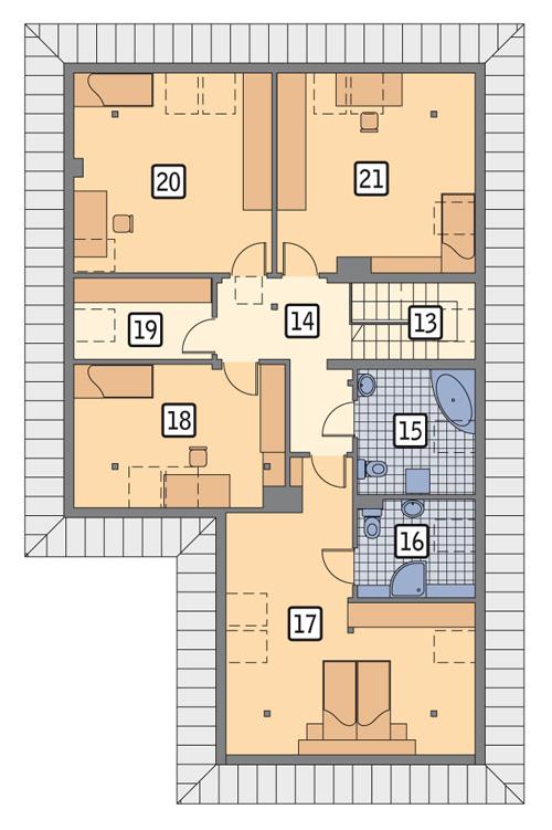 Rzut poddasza POW. 129,3 m²