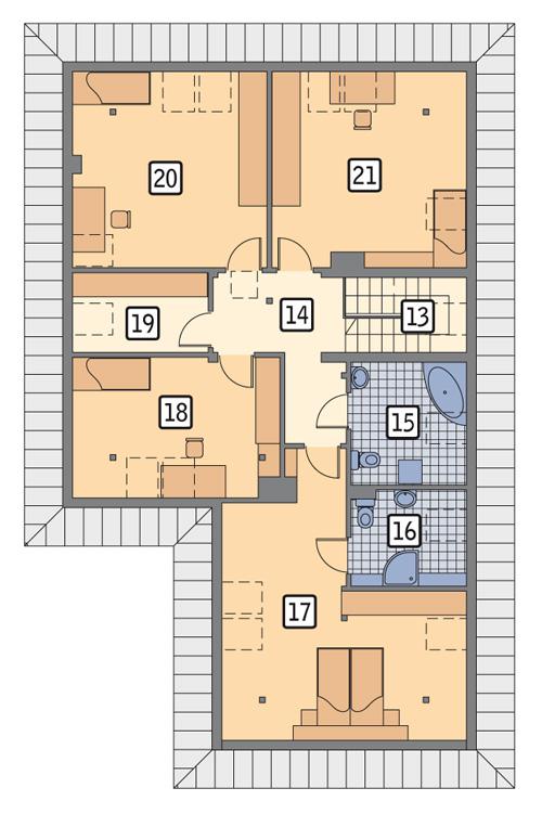 Rzut poddasza POW. 129,3 m²