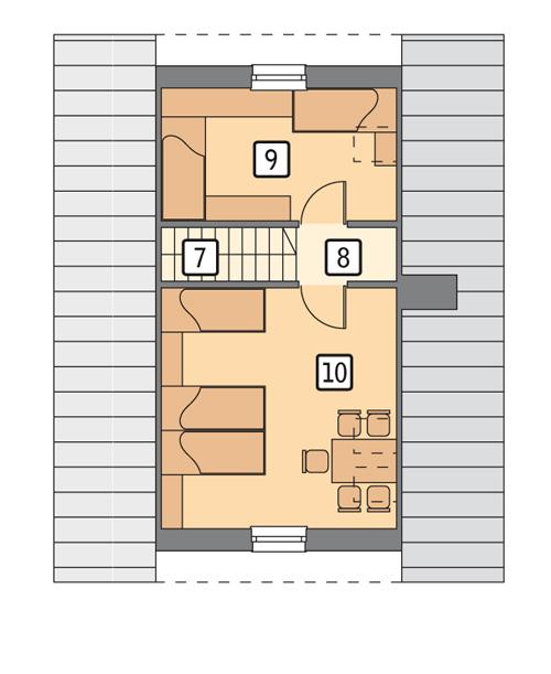 Rzut poddasza POW. 35,9 m²