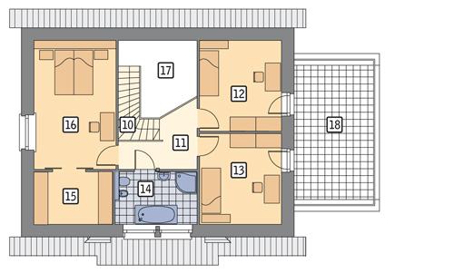 Rzut poddasza POW. 90,8 m²