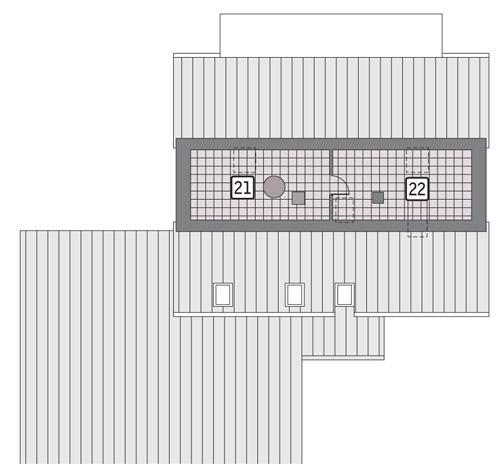 Rzut strychu POW. 42,5 m²