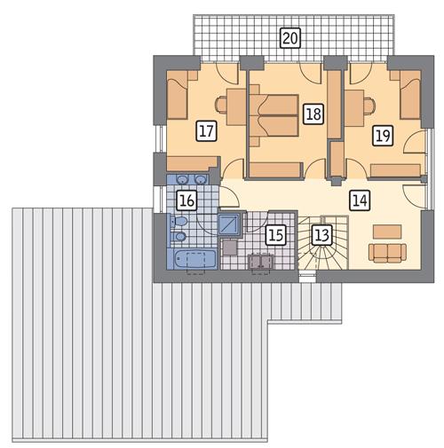 Rzut poddasza POW. 89,2 m²