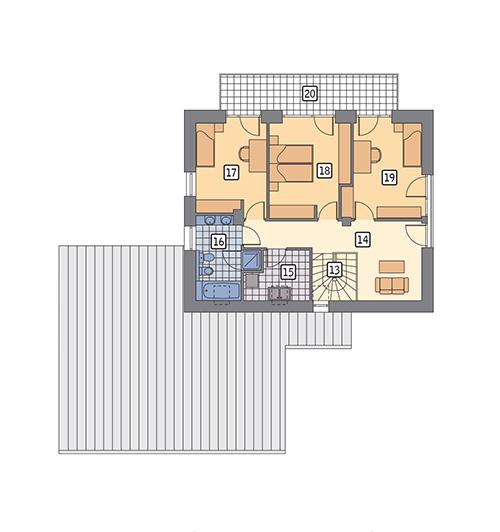 Rzut poddasza POW. 89,2 m²