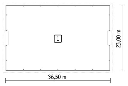Rzut parteru POW. 807,6 m²