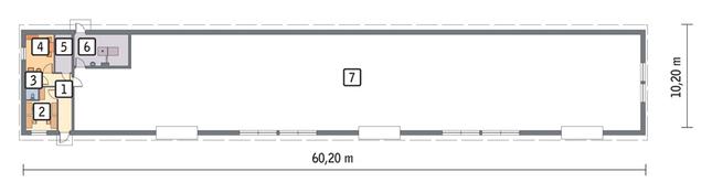 Rzut parteru POW. 542,2 m²