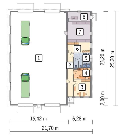 Rzut parteru POW. 490,7 m²