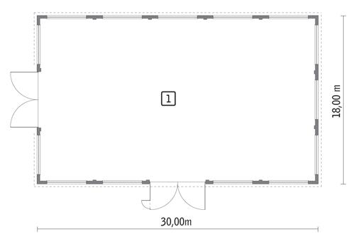 Rzut parteru POW. 509,7 m²
