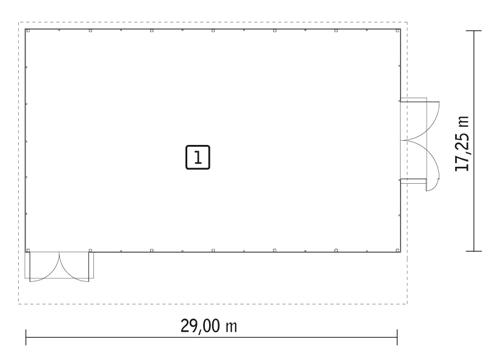 Rzut parteru POW. 495,6 m²