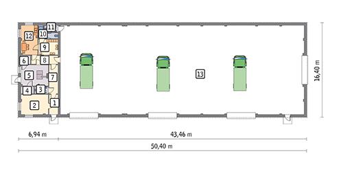 Rzut parteru POW. 750,4 m²
