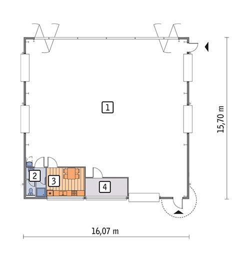 Rzut parteru POW. 239,0 m²
