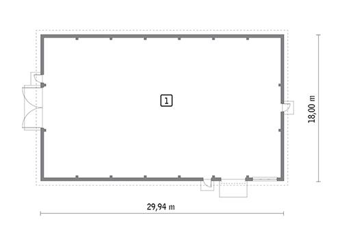 Rzut parteru POW. 500,9 m²
