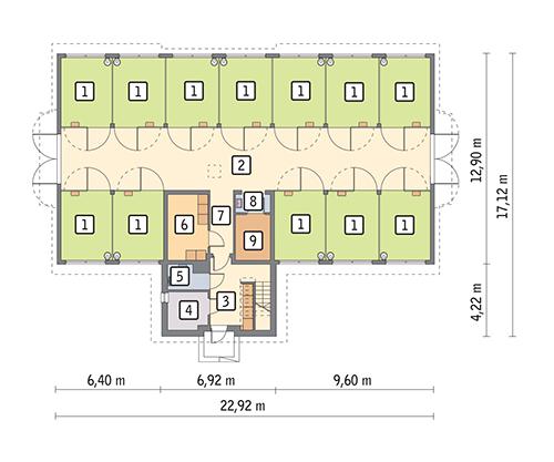 Rzut parteru POW. 274,1 m²