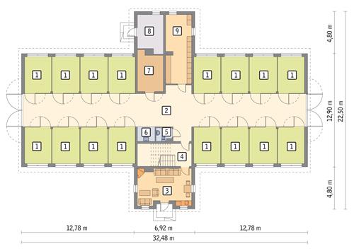 Rzut parteru POW. 420,7 m²