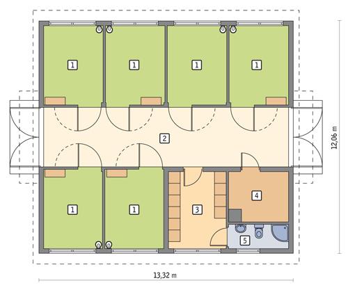 Rzut parteru POW. 133,8 m²