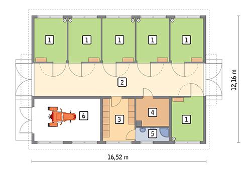 Rzut parteru POW. 167,4 m²