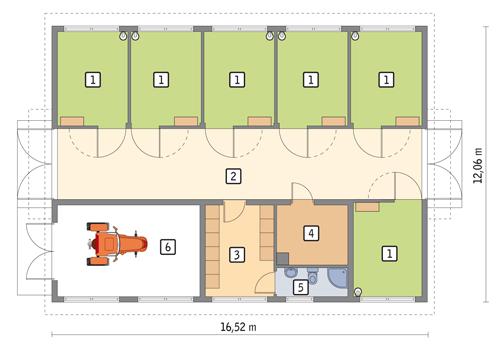 Rzut parteru POW. 167,4 m²