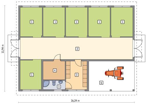 Rzut parteru lustro POW. 143,5 m²