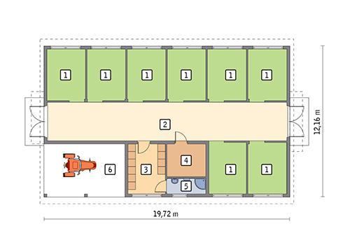 Rzut parteru POW. 178,8 m²