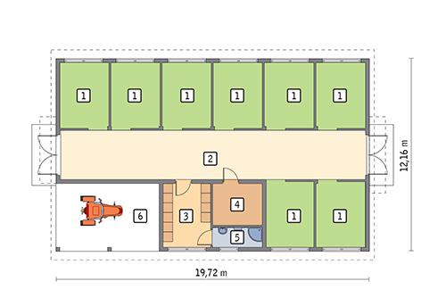 Rzut parteru POW. 202,1 m²