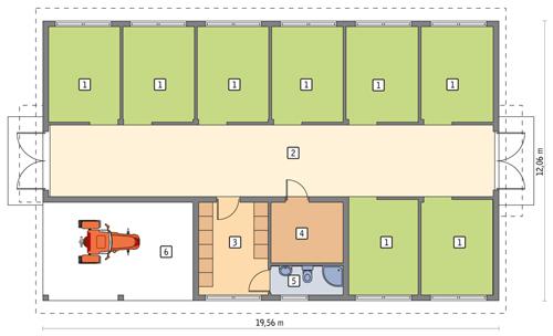 Rzut parteru POW. 178,8 m²