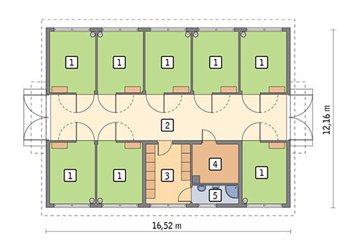 Rzut parteru POW. 168,3 m²