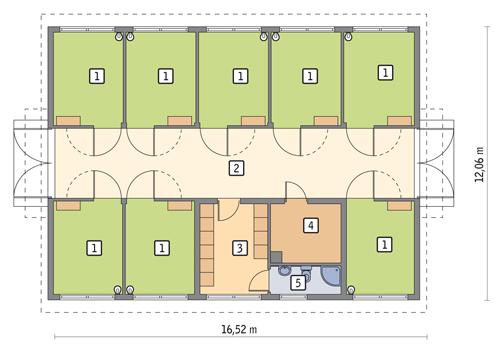 Rzut parteru POW. 168,4 m²