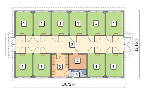 Rzut parteru POW. 203,7 m²