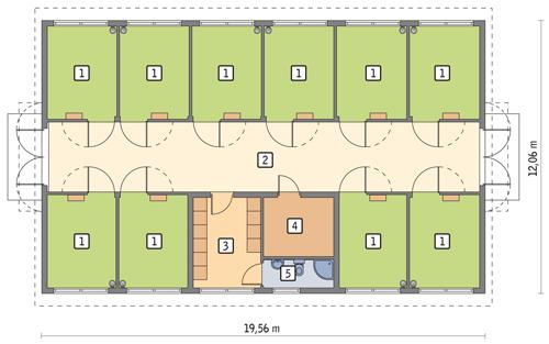 Rzut parteru POW. 203,7 m²