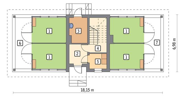 Rzut parteru POW. 96,9 m²