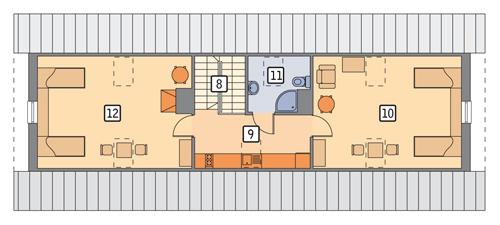 Rzut poddasza lustro POW. 95,9 m²