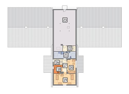 Rzut poddasza lustro POW. 157,3 m²