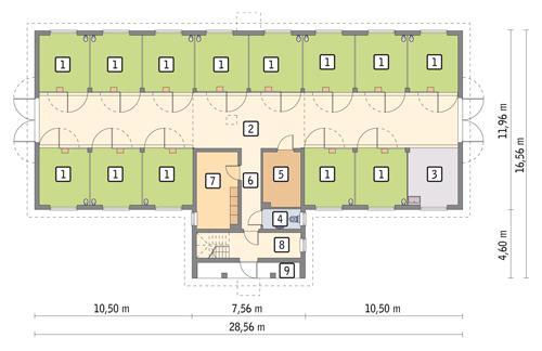 Rzut parteru POW. 325,6 m²