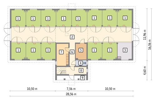 Rzut parteru POW. 325,6 m²