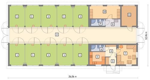Rzut parteru POW. 279,3 m²