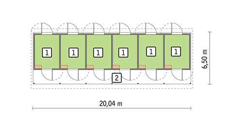 Rzut parteru POW. 118,2 m²