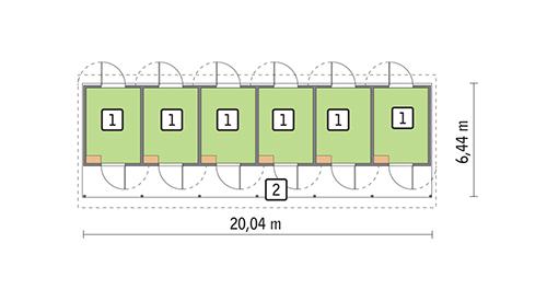 Rzut parteru POW. 118,6 m²