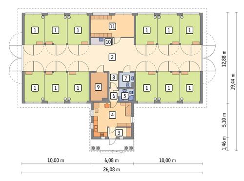 Rzut parteru POW. 315,1 m²