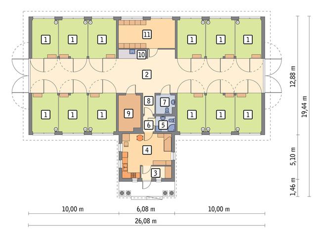 Rzut parteru POW. 315,1 m²