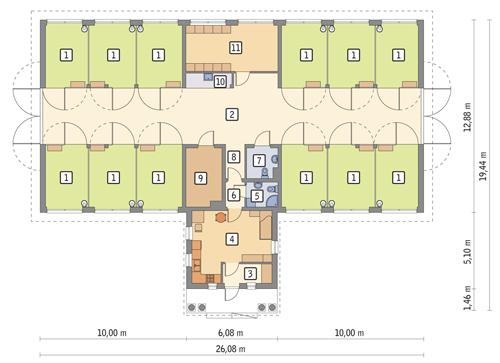 Rzut parteru POW. 317,1 m²