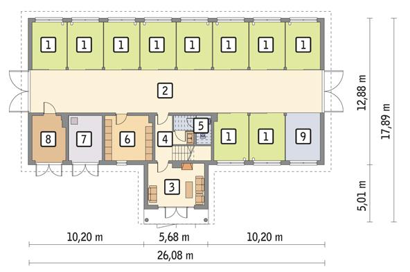 Rzut parteru POW. 303,8 m²